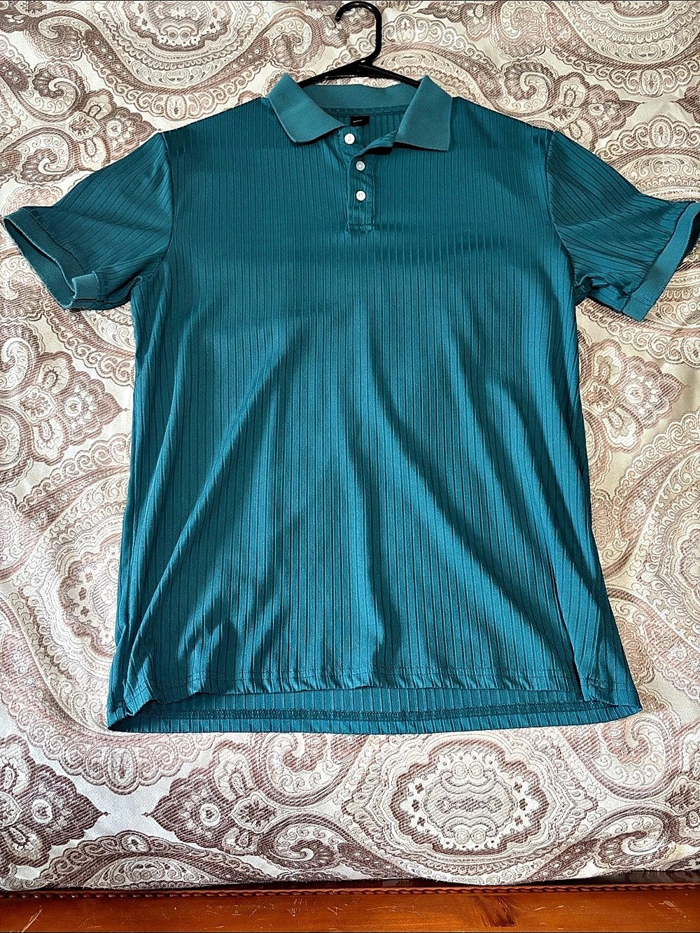 MANFINITY Pleated Polo in Blue Size Medium Like New